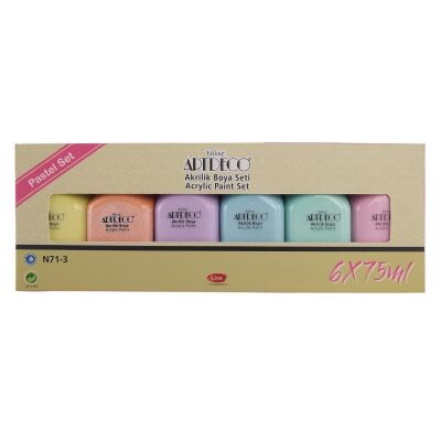 Artdeco Akrilik Boya 6x75ml Set - Pastel Renkler - 6