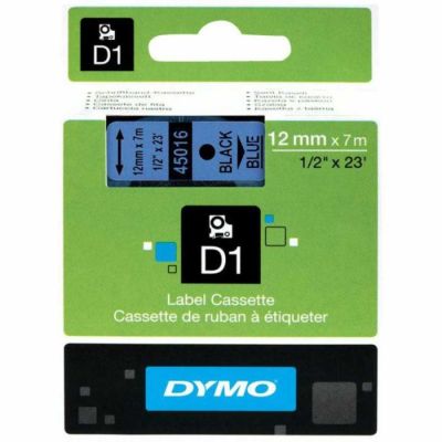 Dymo D1 Yedek Şerit 12 mm. x 7 mt. Mavi/Siyah (45016) - 5 li pk. - 1