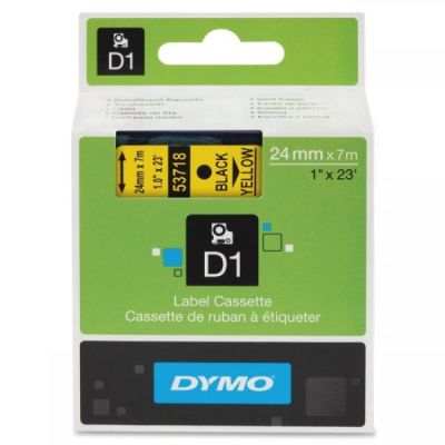 Dymo D1 Yedek Şerit 24 mm. x 7 mt. Sarı/Siyah (53718) - 5 li pk. - 1