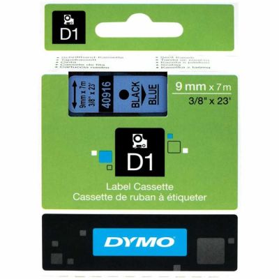 Dymo D1 Yedek Şerit 9 mm. x 7 mt. Mavi/Siyah (40916) - 5 li pk. - 1