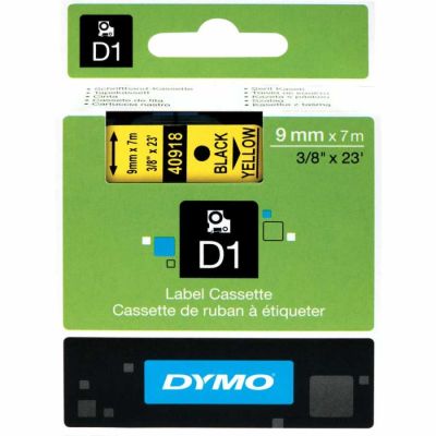 Dymo D1 Yedek Şerit 9 mm. x 7 mt. Sarı/Siyah (40918) - 5 li pk. - 1