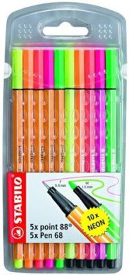 Stabilo Point 88 + Pen 68 Neon 10 lu Paket - 1