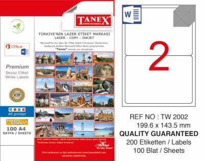 Tanex Laser Etiket 199.6x143.5mm - 1