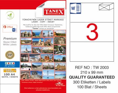 Tanex Laser Etiket 210x99mm - 1