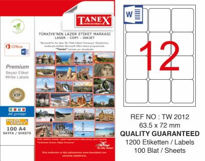 Tanex Laser Etiket 63.5x72mm - 1